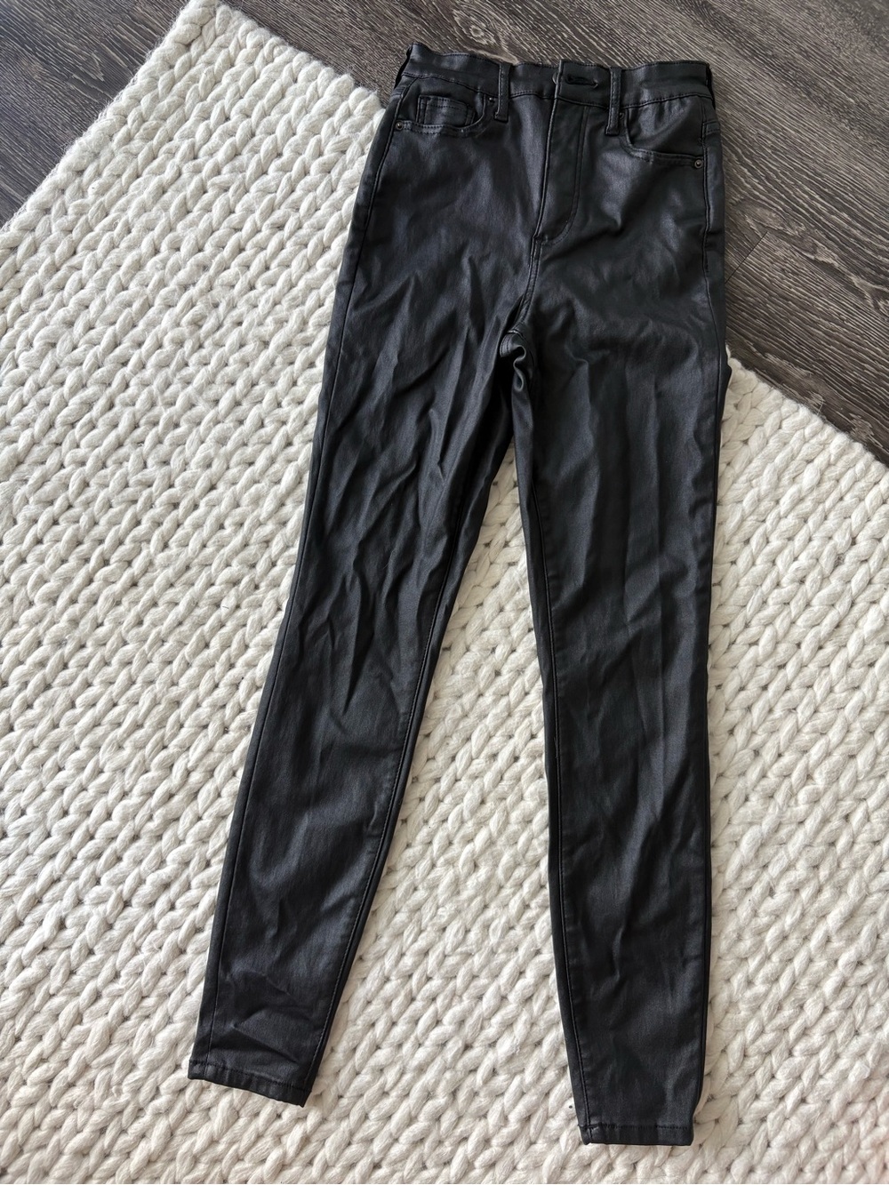 12th Tribe Black Faux Leather Skinny Pants
Size 26
Never worn.